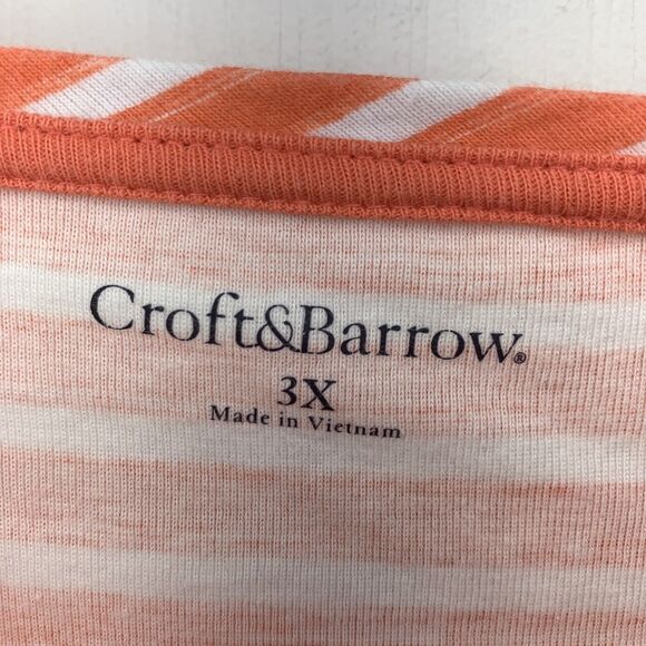 Croft Barrow Womens 3X Tunic Top 3/4 Roll Tab Sleeve Summer Beach Stretch - Picture 3 of 6